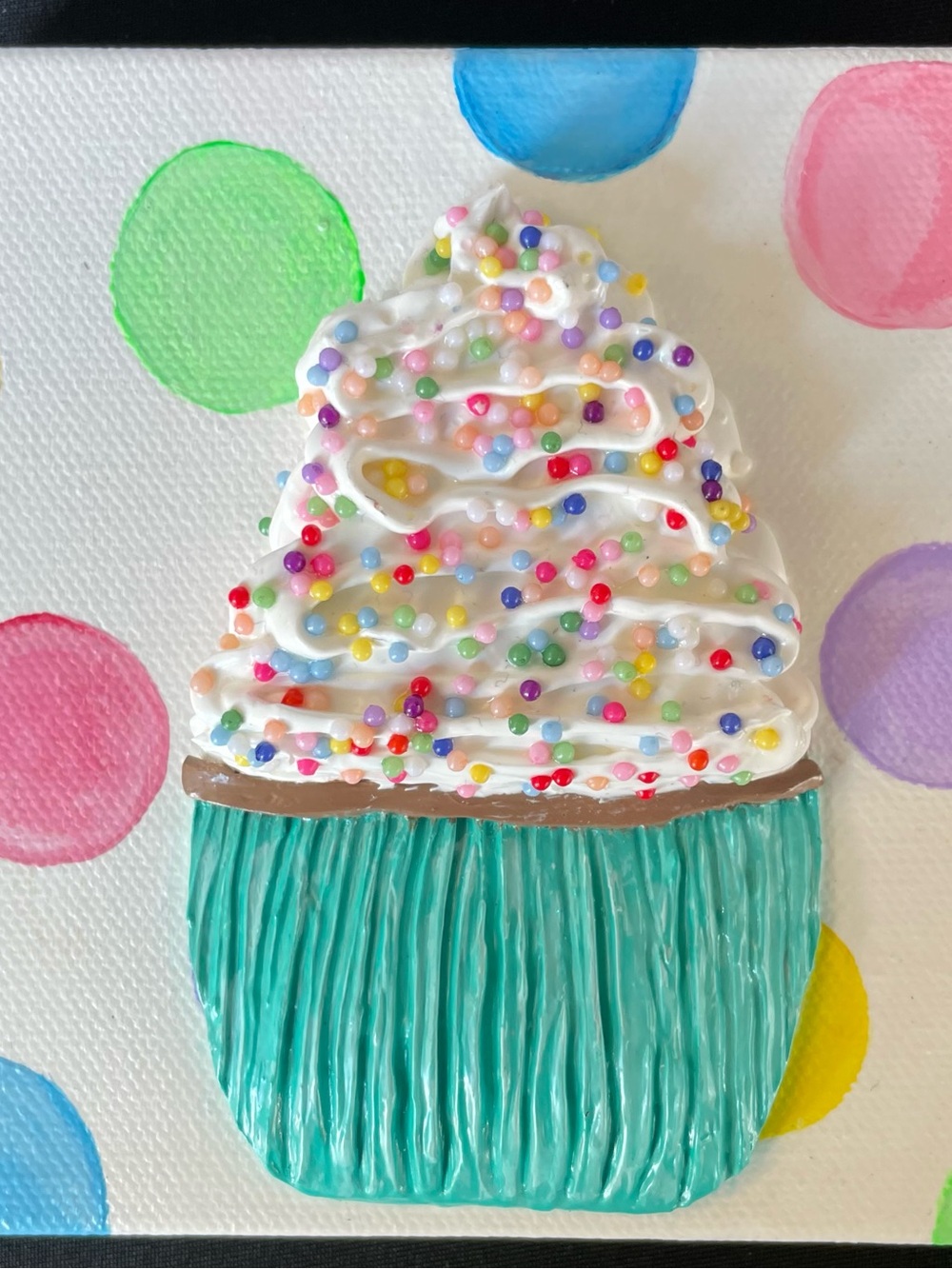 Colorful Cupcake Party Cake Decoration - White & Teal